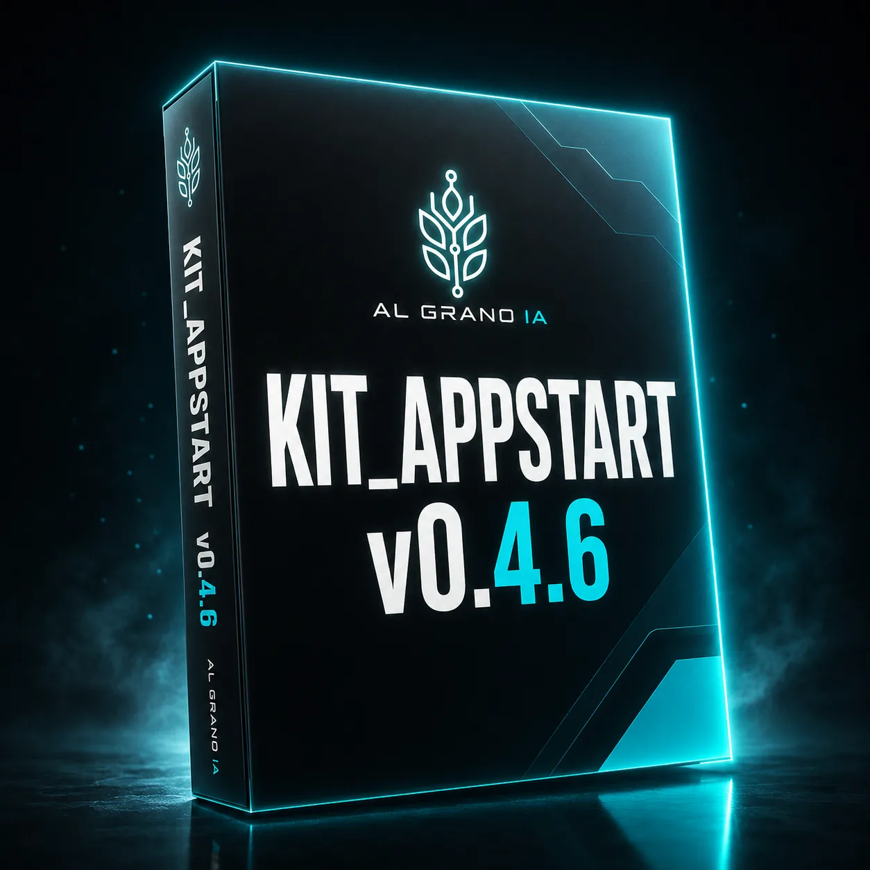 Portada ilustrada del Kit AppStart v0.4.6 de AL Grano IA, con el nombre y la versión del kit